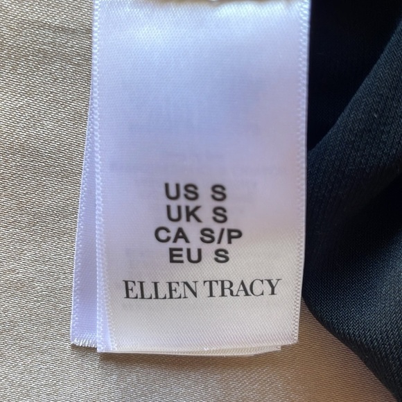 NWOT Ellen Tracy Black & Gold Laced Shoulder Detail Sleeveless Top Size Small - Picture 8 of 10